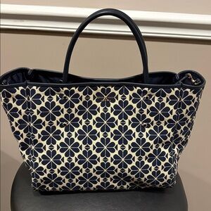 Kate Spade Navy and Cream Floral Tote